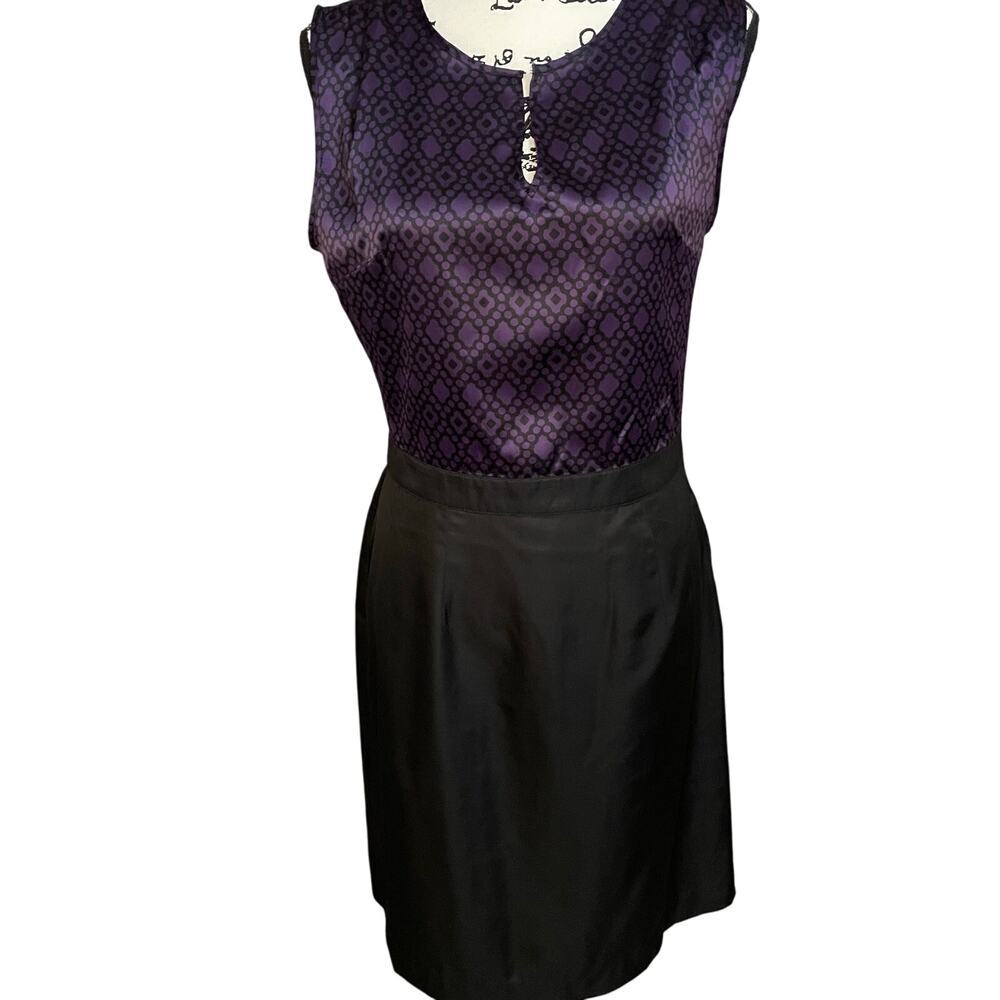 Banana Republic Two Tone Purple Black Dress Day Night Women's Size 6‎